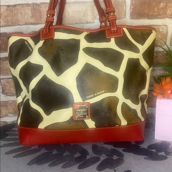 Dooney & Bourke Handbags - Dooney & Bourke Giraffe Shopper Red Bottom